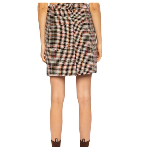 ZADIG & VOLTAIRE Wool Blend Houndstooth Check Mini Skirt size 38 NWT - Picture 3 of 9